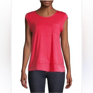 Calvin Klein Pink Asymmetrical Sleeveless Tank Top